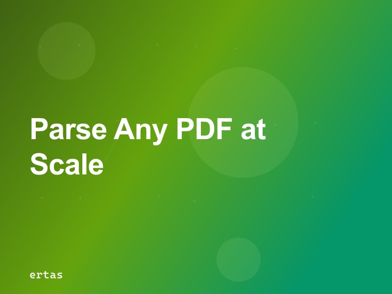 Enterprise PDF Parsing: From Raw Documents to Structured Output at Scale
